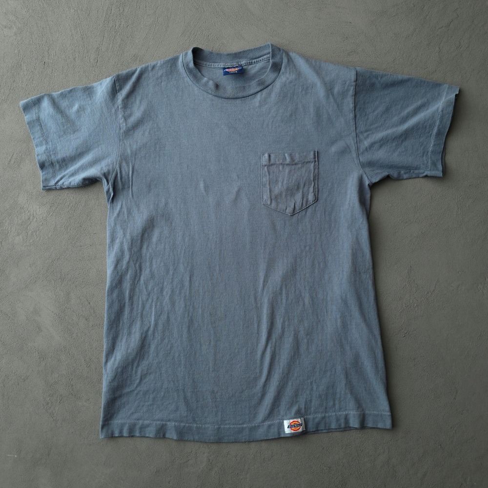 Vintage 90s T-shirt Large Blue Pocket Single Stitch Made in USA Dickies